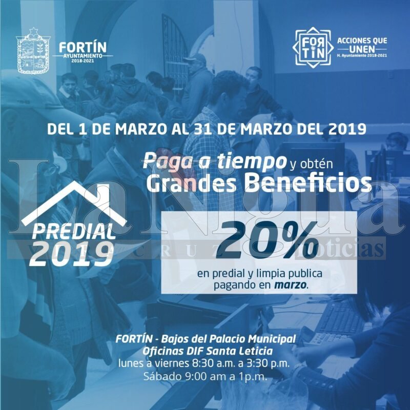 Fortín rebasa meta en cobro de predial y amplía a marzo descuento por pago anticipado