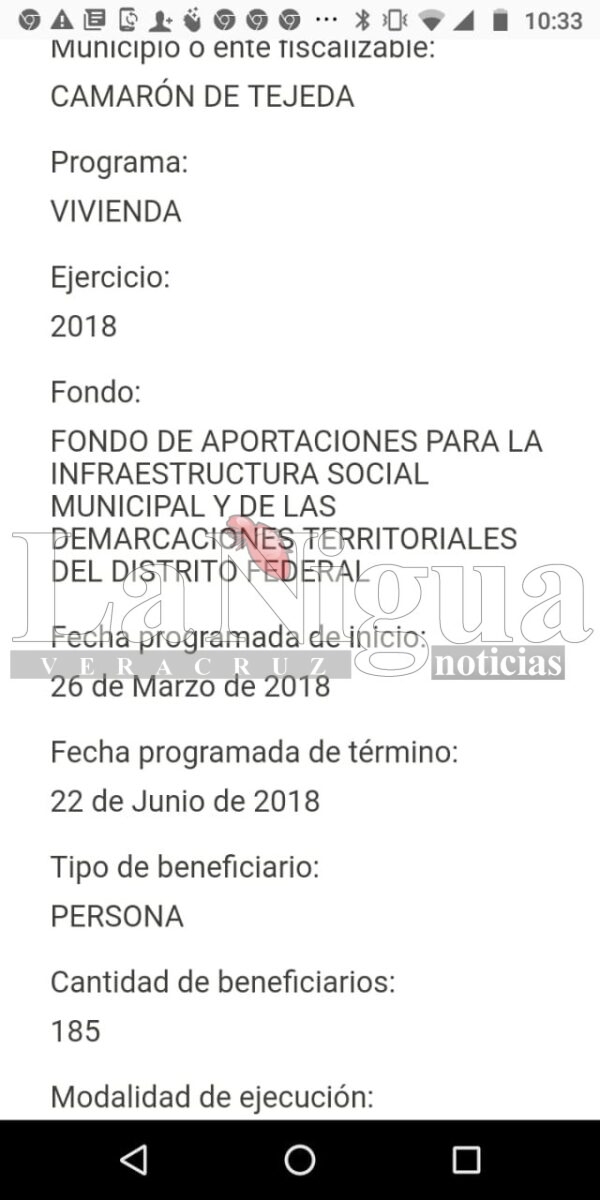 Acusan al ORFIS de avalar obras inexistentes en Camarón de Tejeda