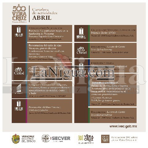 Organizan IVEC y Fundación 500 Años, Jornadas académicas CARTELERA 500 AÑOS