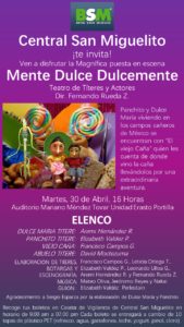 Cartel Mente dulce. dulcemente