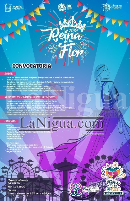 LANZA DIF FORTÍN CONVOCATORIA PARA REINA DE LA FLOR 2019
