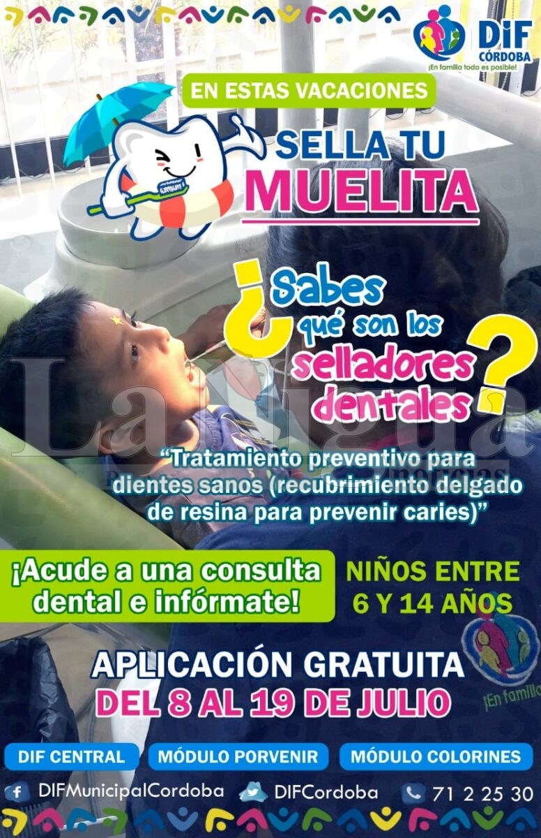 En estas vacaciones el DIF municipal invita a los niños a la campaña “SELLA TU MUELITA”