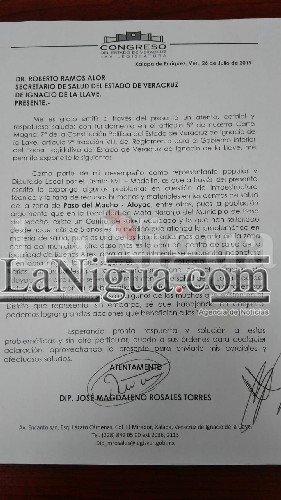 Solicita Maleno Rosales mejorar servicio de Salud en Paso del Macho