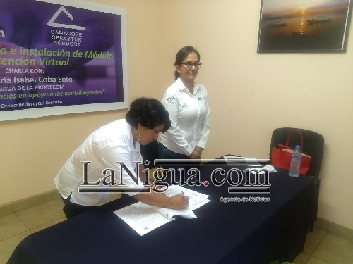 Firman convenio CANACOPE Córdoba y PRODECON para la instalación de módulo de atención virtual