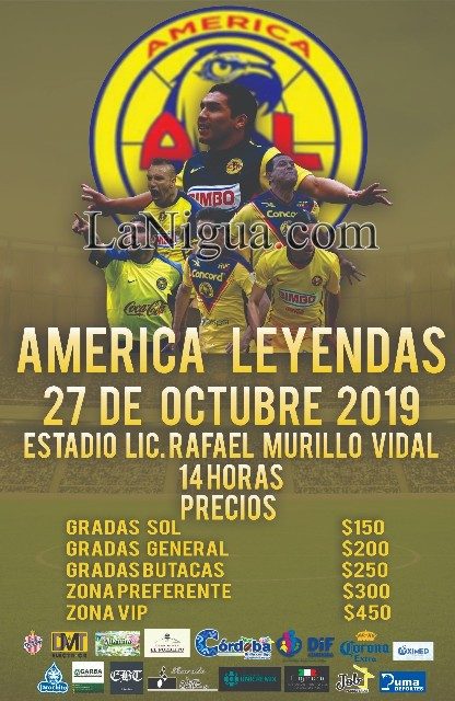 El 27 de octubre partido entre leyendas del América contra Potros de Fortín