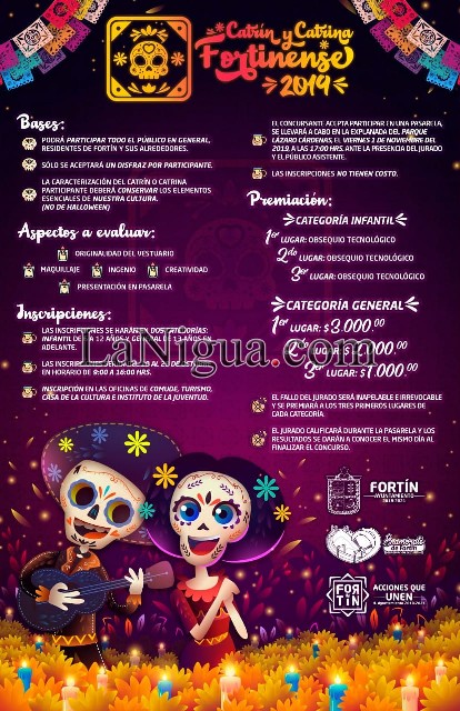 Invitan a participar en el concurso Catrín y Catrina Fortinense 2019