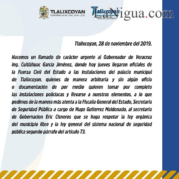 Irrumpe de forma arbitraria Fuerza Civil en Tlalixcoyan