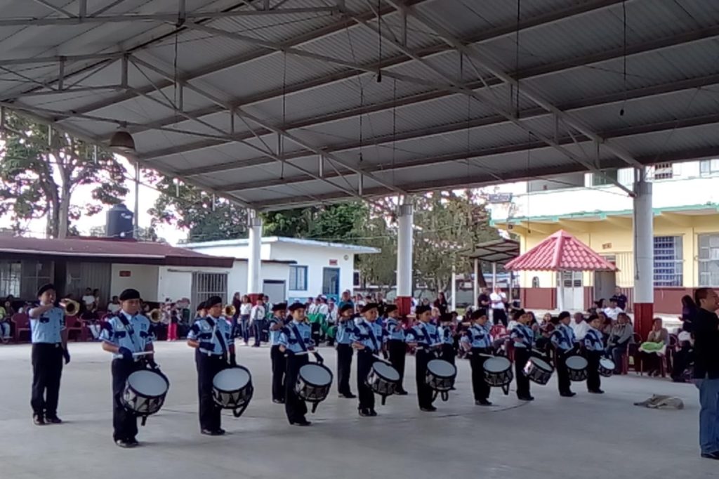 Realizan encuentro de Bandas de Guerra en Paraje Nuevo
