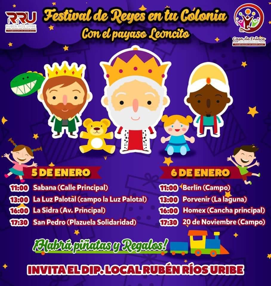 Alegría y diversión en “Festival de Reyes en tu colonia”; habrá piñatas y regalos.