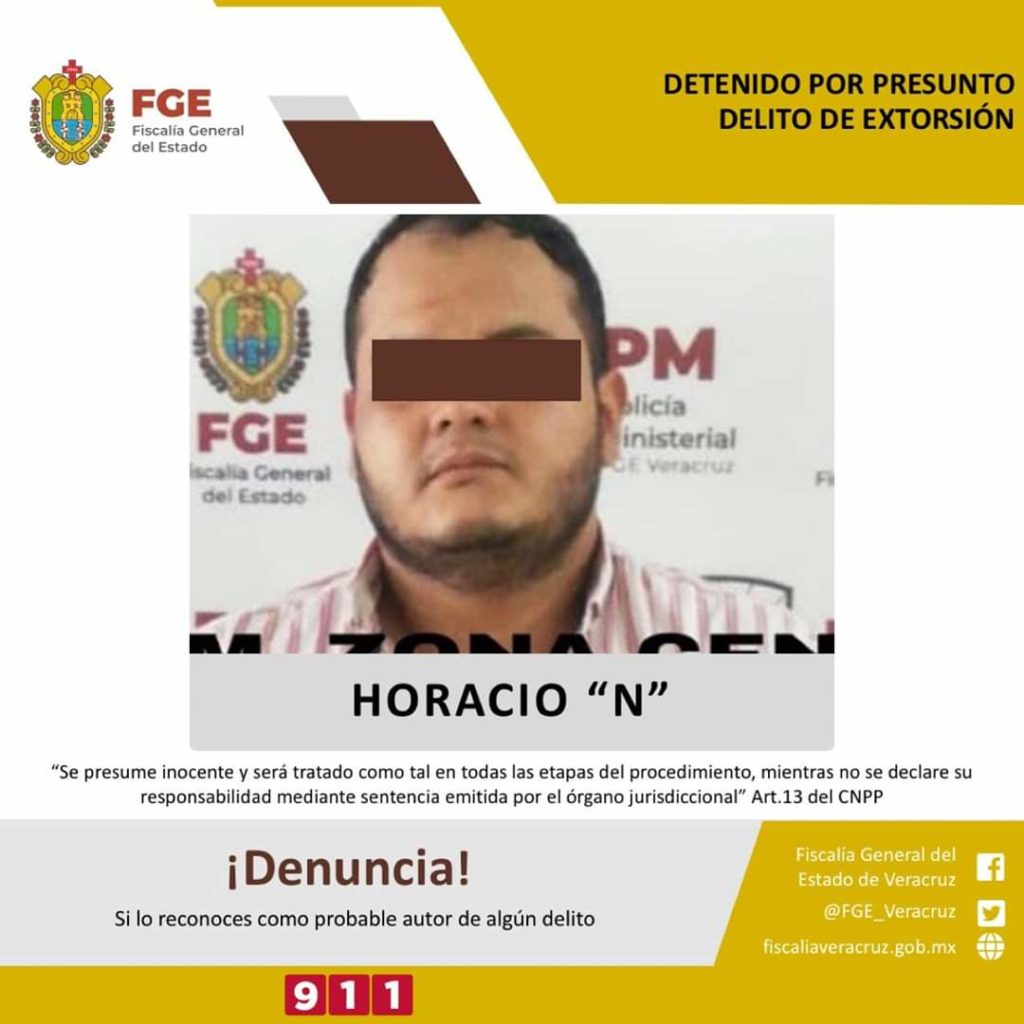 FGE logra la detención de posible extorsionador en el puerto de Veracruz