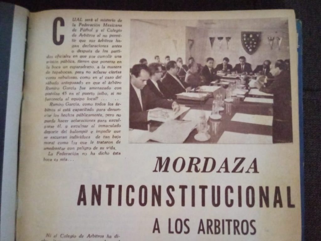 Mordaza anticonstitucional a los árbitros en el futbol