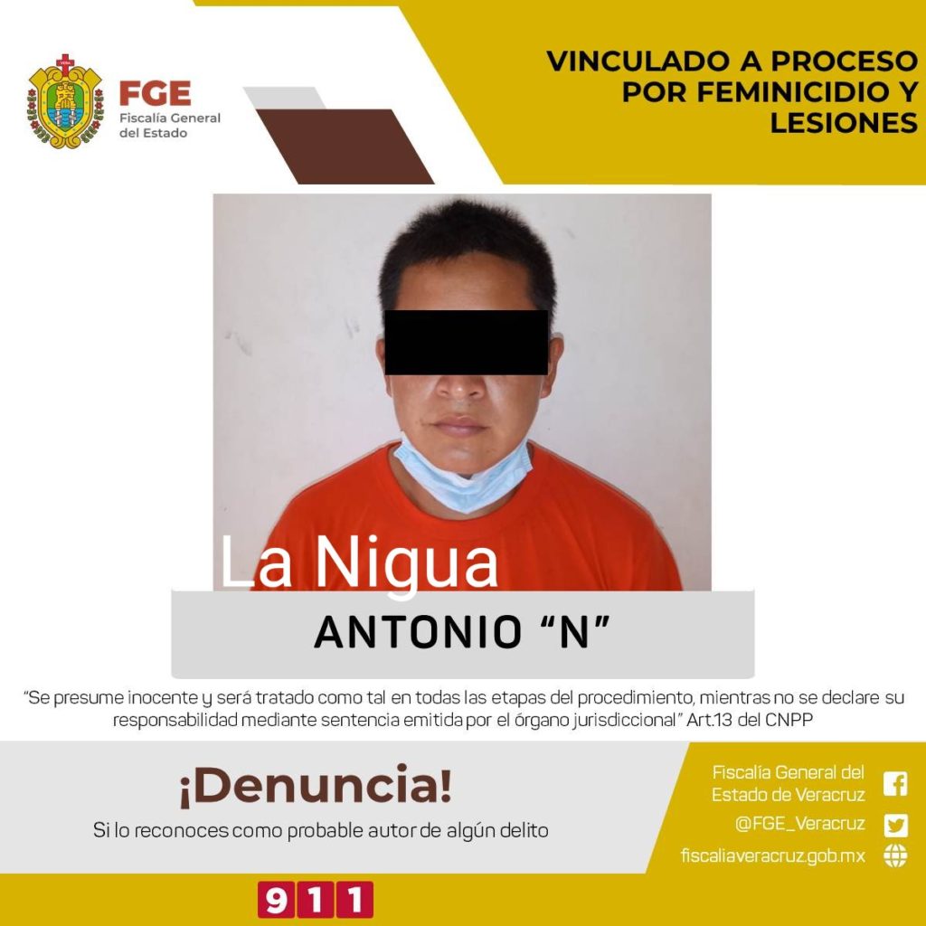 Lo vinculan a proceso por feminicidio y lesiones en Misantla Veracruz