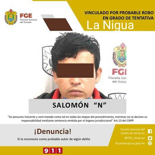 Obtiene Fiscalía Zona Sur vinculación a proceso por presunto robo en grado de tentativa