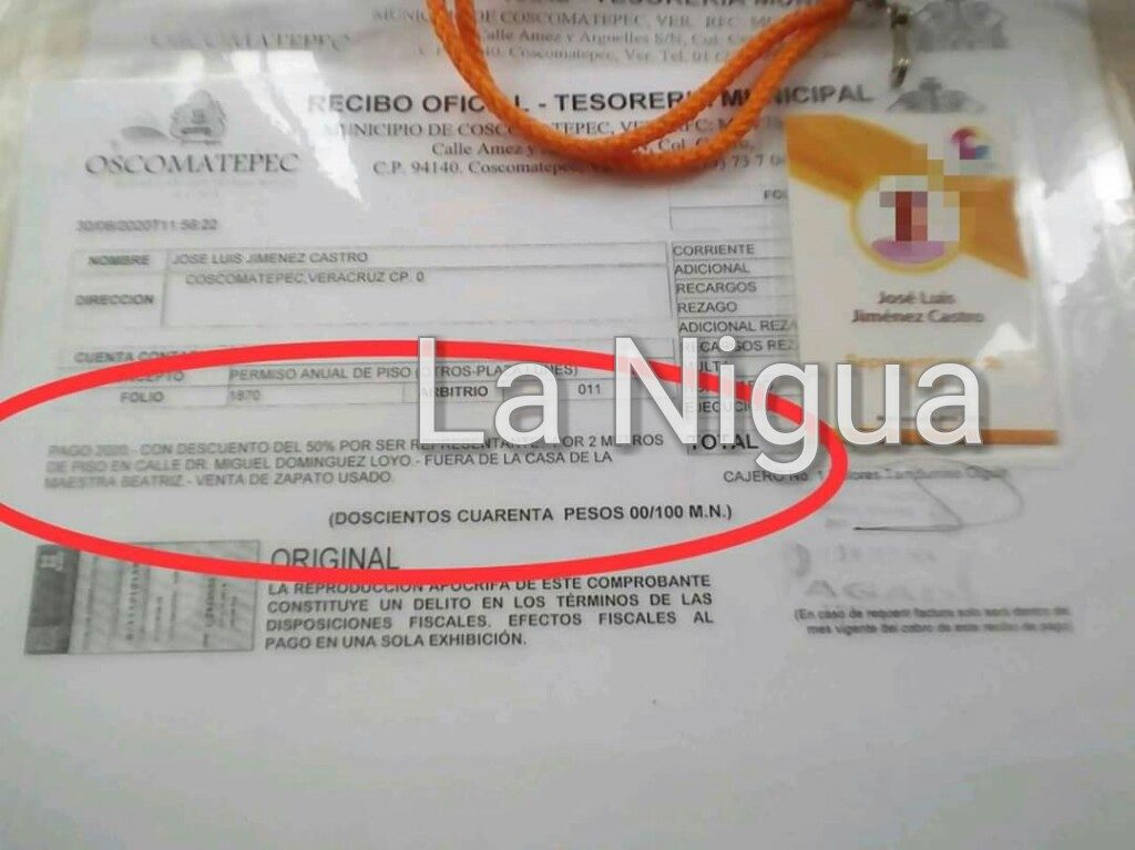 Presunto líder de comerciantes; amenaza a vendedores ambulantes de Coscomatepec.