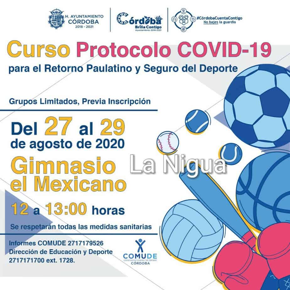 Ayuntamiento de Córdoba convoca a Curso Protocolo COVID19 para el retorno paulatino y seguro del deporte
