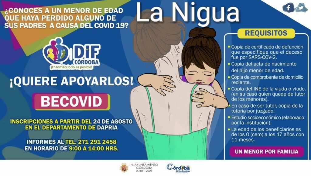 Apoyará DIF Córdoba con becas a menores que perdieron a sus padres por COVID-19
