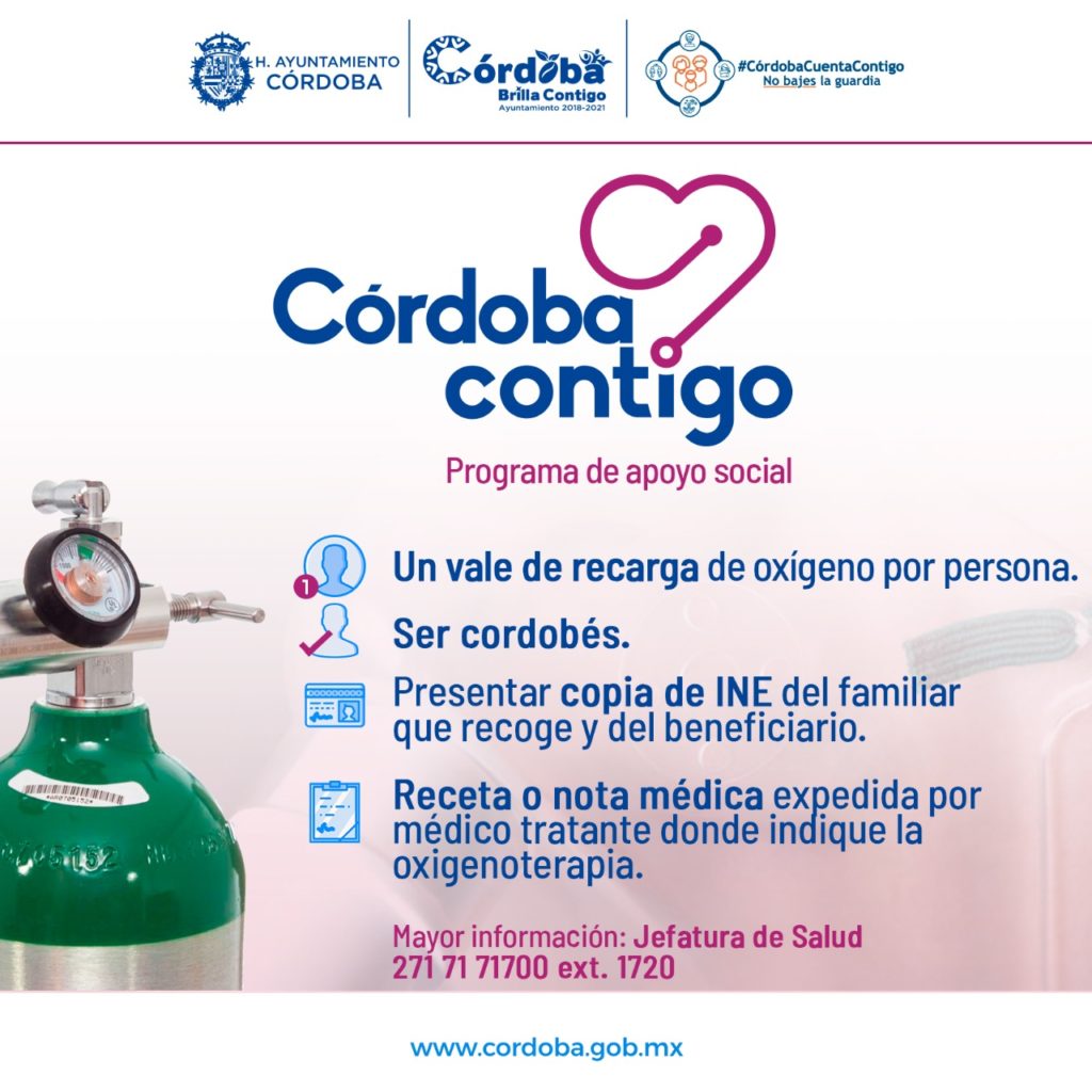 Beneficia Ayuntamiento de Córdoba a personas que requieren oxigenoterapia