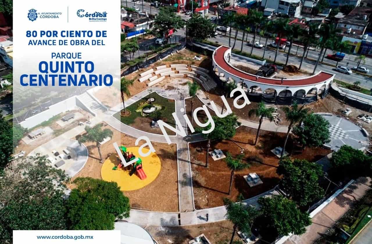 Rehabilitación del parque Quinto Centenario registra avance del 80 por