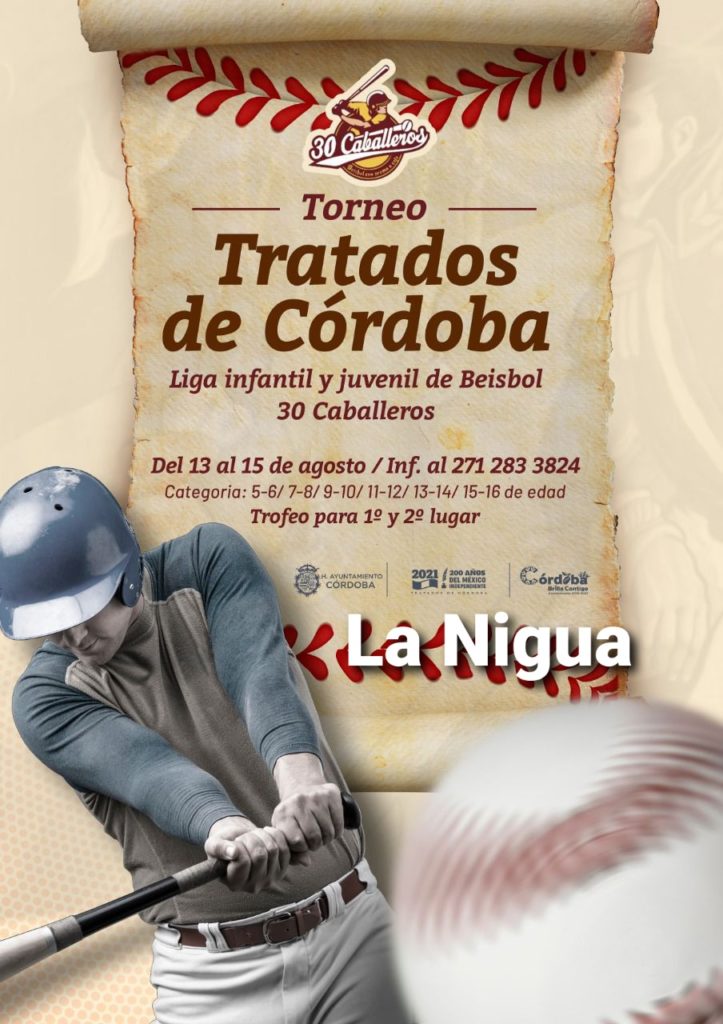 Del 13 al 15 de agosto el torneo de beisbol Tratados de Córdoba 200 años