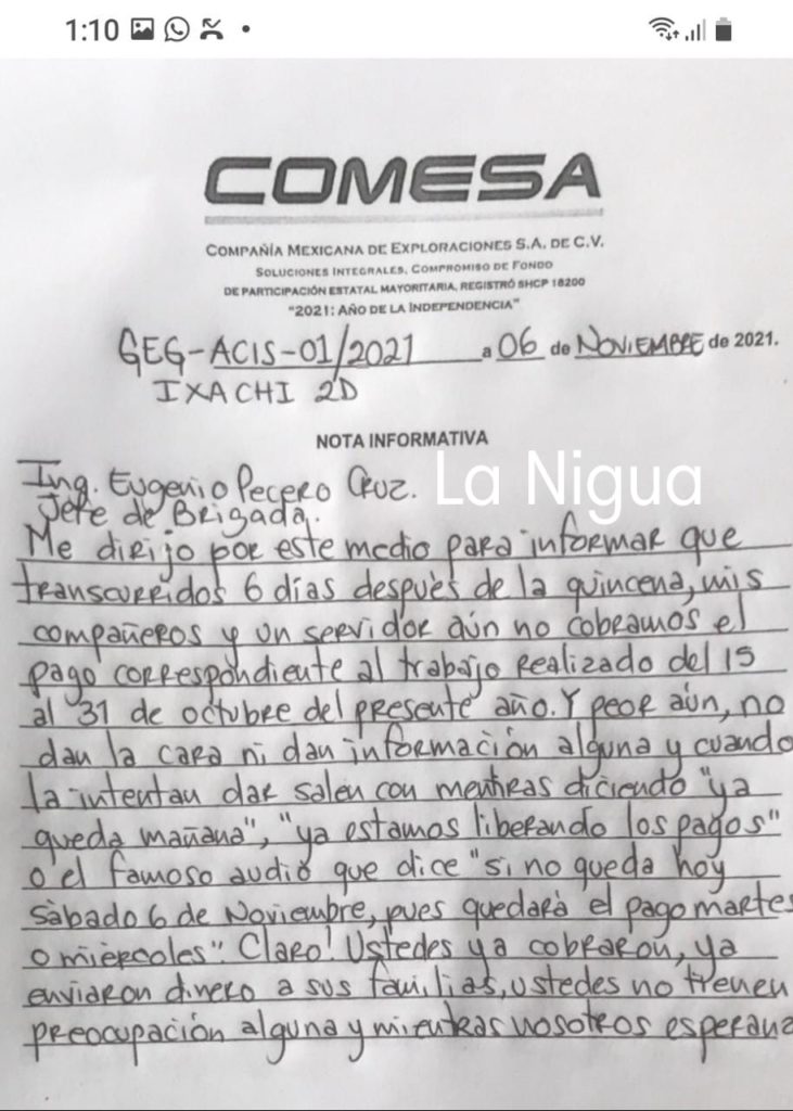 Out Sourcing de Pemex deja sin pago a empleados