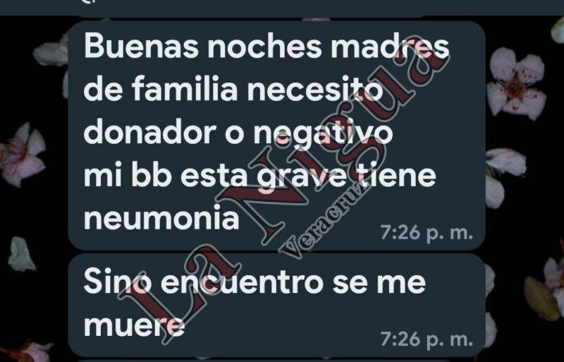 Buscan donadores de Sangre O Negativo para bebé
