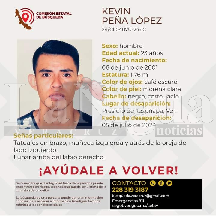 Buscan a joven, desapareció en el municipio de Tezonapa.