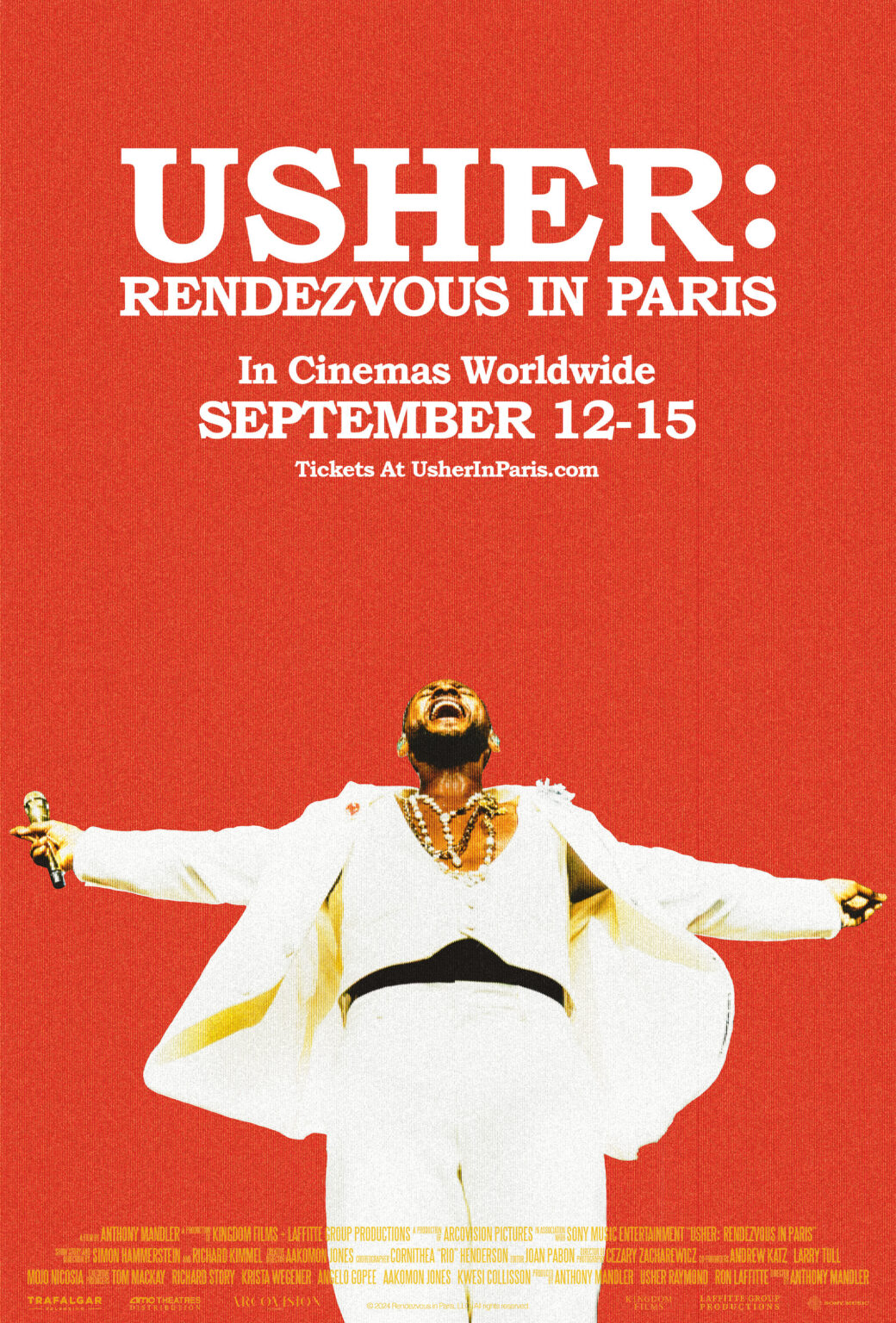 USHER: RENDEZVOUS IN PARIS,  LA PELÍCULA-CONCIERTO  LLEGARÁ A LOS CINES A NIVEL MUNDIAL  A PARTIR DEL 12 DE SEPTIEMBRE