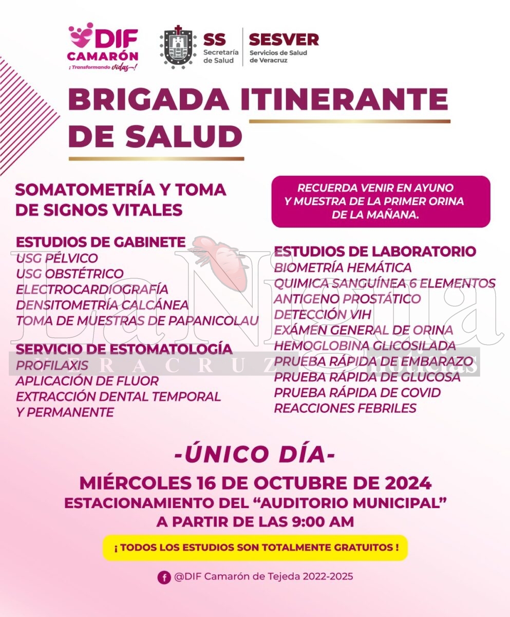 Jornada itinerante de salud en Camarón de Tejeda