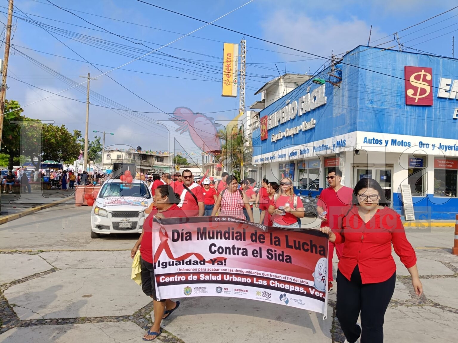 Marchan en Las Choapas por Día Mundial de lucha contra el Sid@