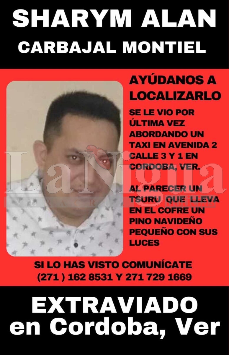 Buscan al señor Sharym Alan Carbajal Montiel