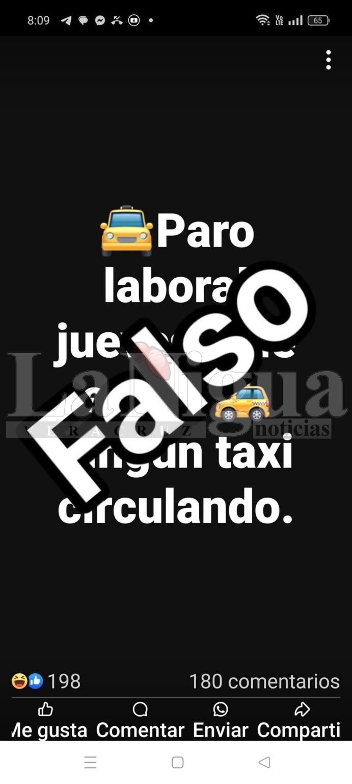 Falso el paro de labores de taxistas de Las Choapas