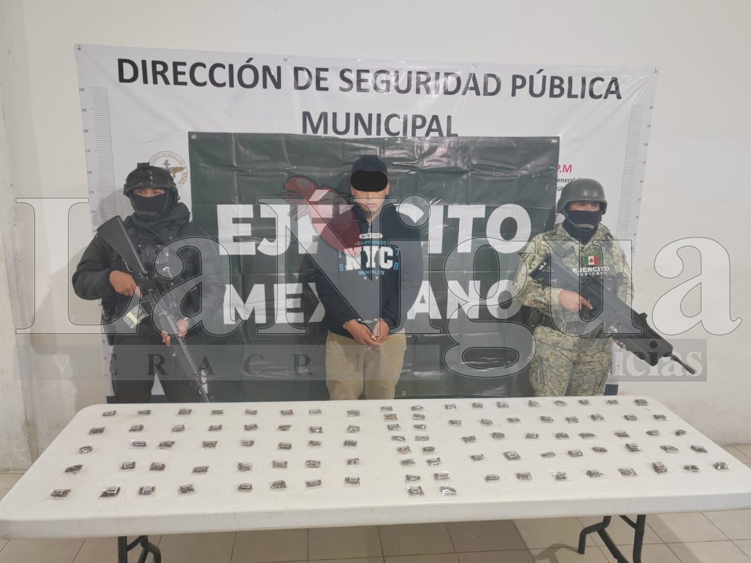 SEDENA y SPM, aseguraron a otro narcomenudista en Papantla