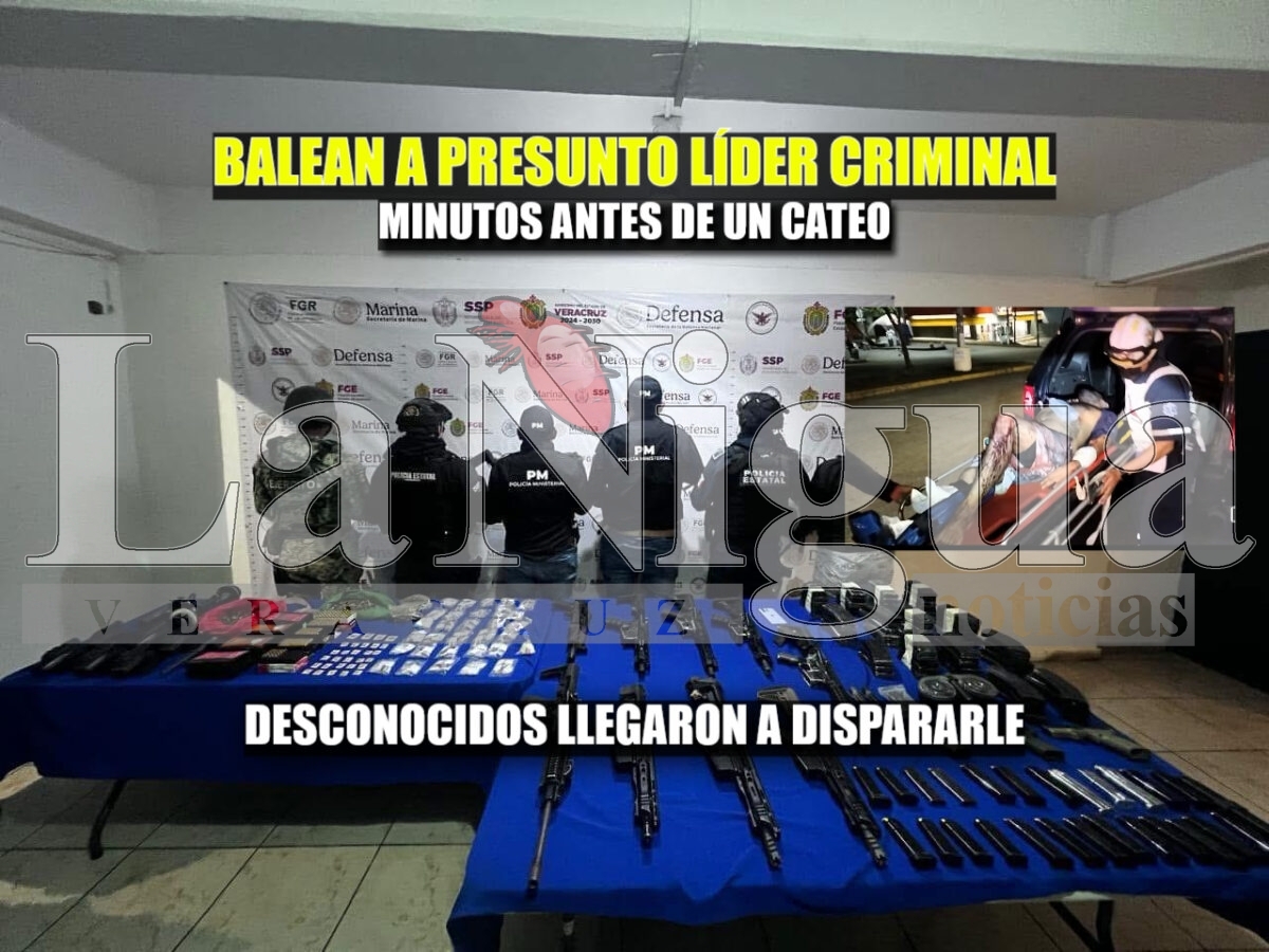 Balean a presunto líder criminal y hallan arsenal en su casa