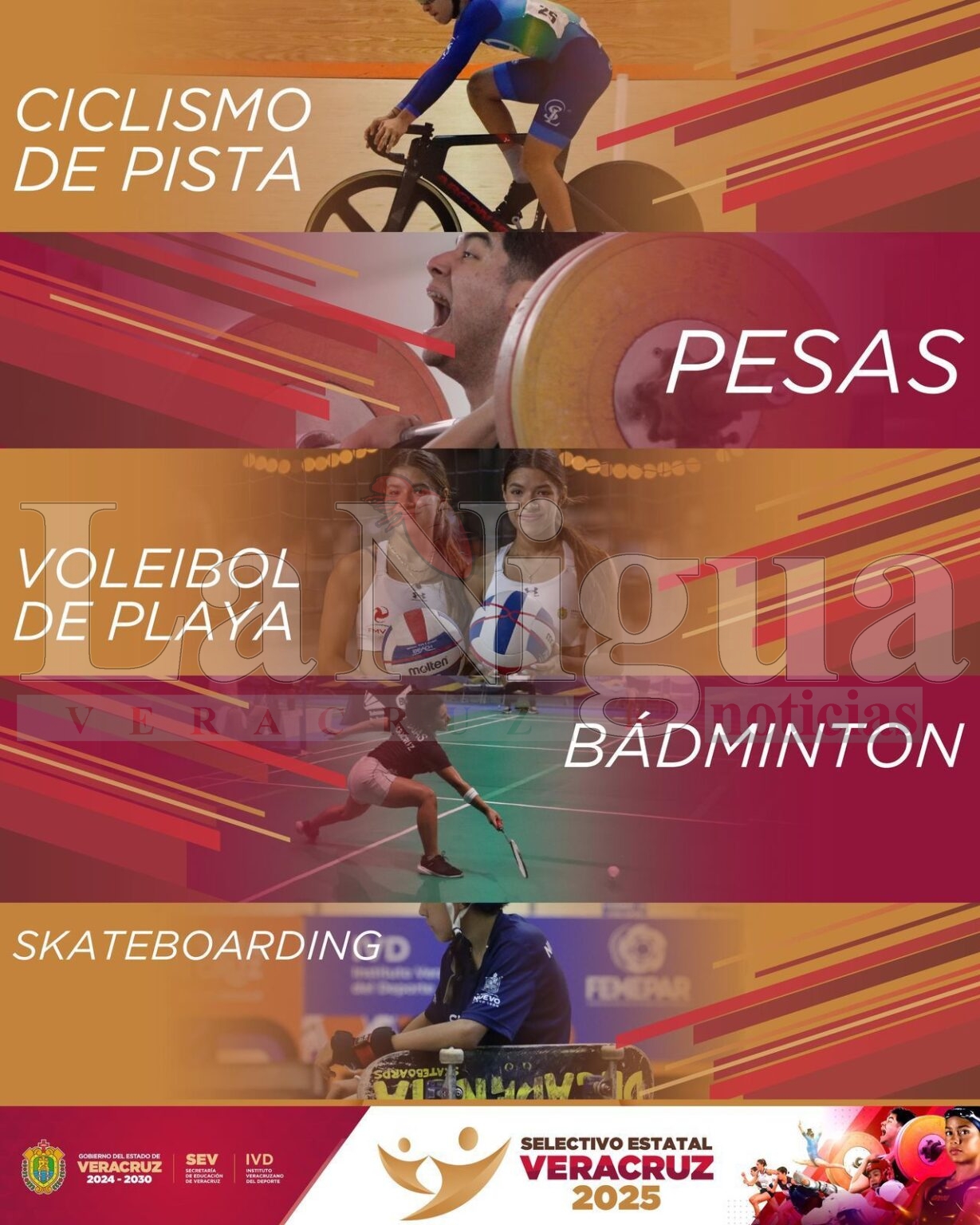 Este fin de semana se definen representantes en ciclismo, voleibol, bádminton y pesas