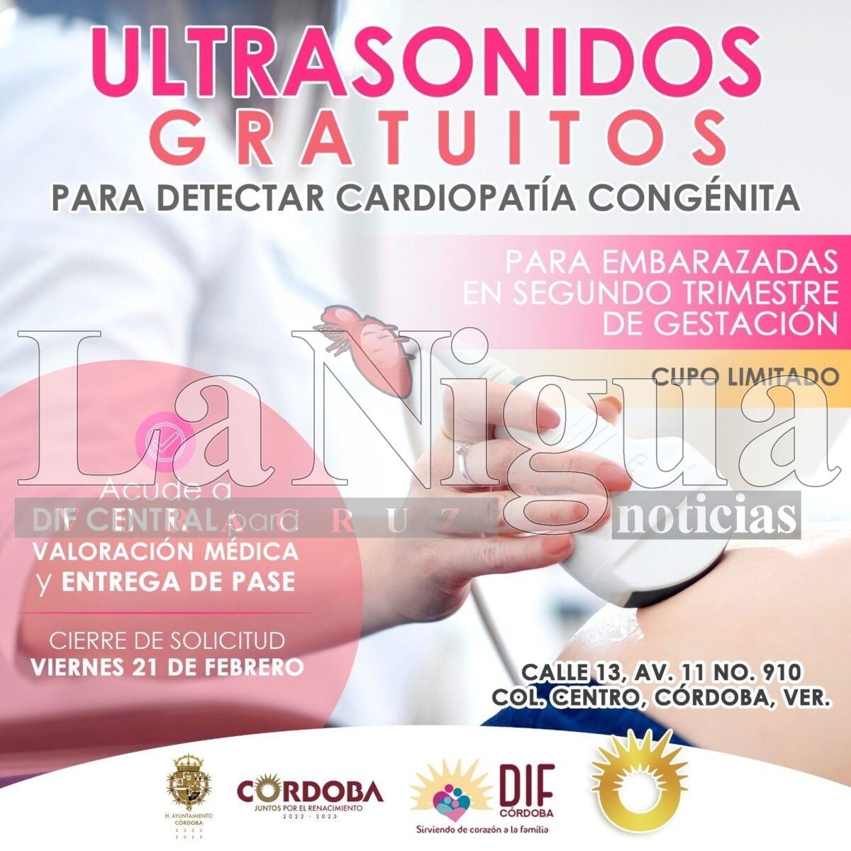 Convoca DIF Córdoba a participar en campaña de ultrasonidos, para mujeres embarazadas
