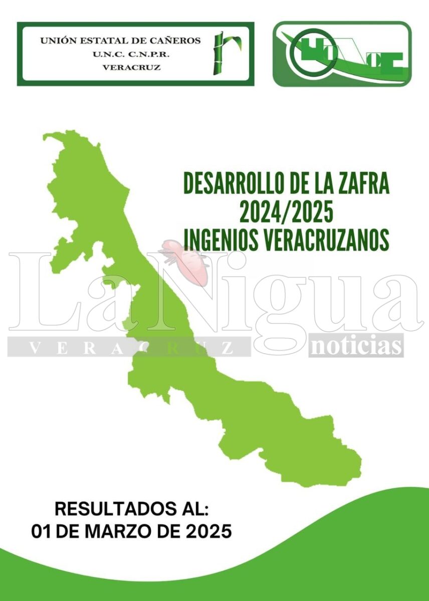 Avance de la zafra 2024/2025 en ingenios veracruzanos al 1 de marzo