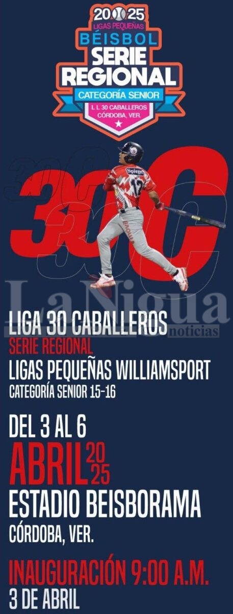 Regional Williamsport 15-16 del<br>3 al 6 de abril en el Beisborama 1 img 20250326 wa00042701992705586501689