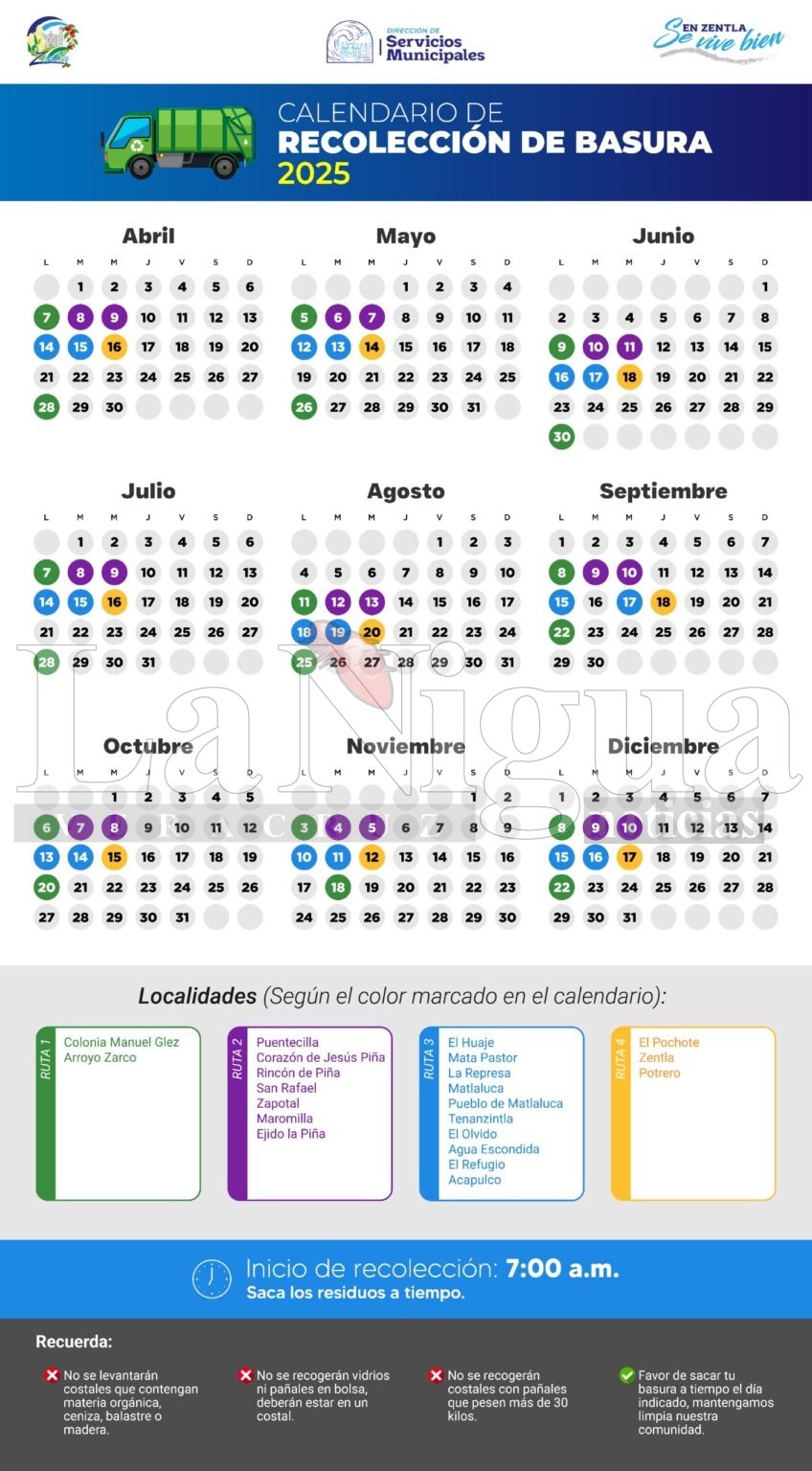Zentla publica calendario de recolección de basura 2025: piden sacar residuos puntualmente IMG 20250512 WA0079