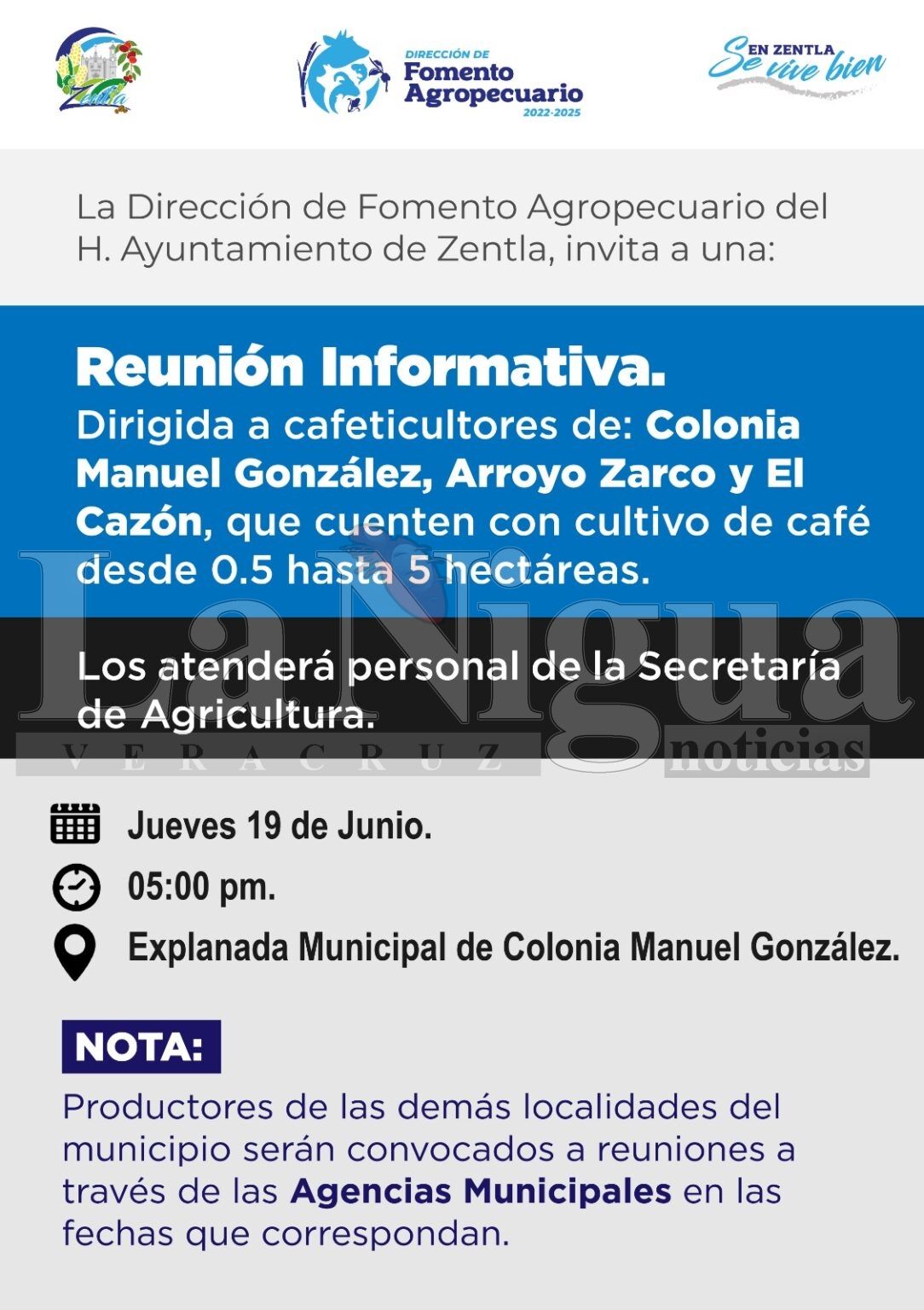 REUNIÓN INFORMATIVA PARA CAFETICULTORES