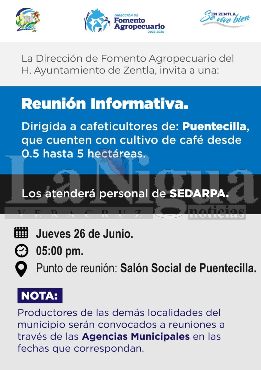 REUNIÓN INFORMATIVA PARA CAFETICULTORES