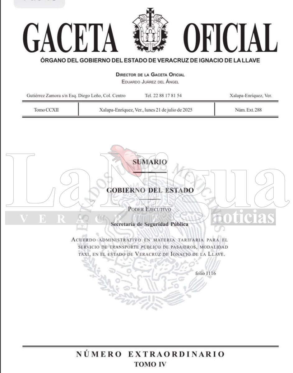 Nuevas tarifas de taxi entran en vigor este martes en 7 ciudades de Veracruz 2 img 20250721 wa01148054008693171164721