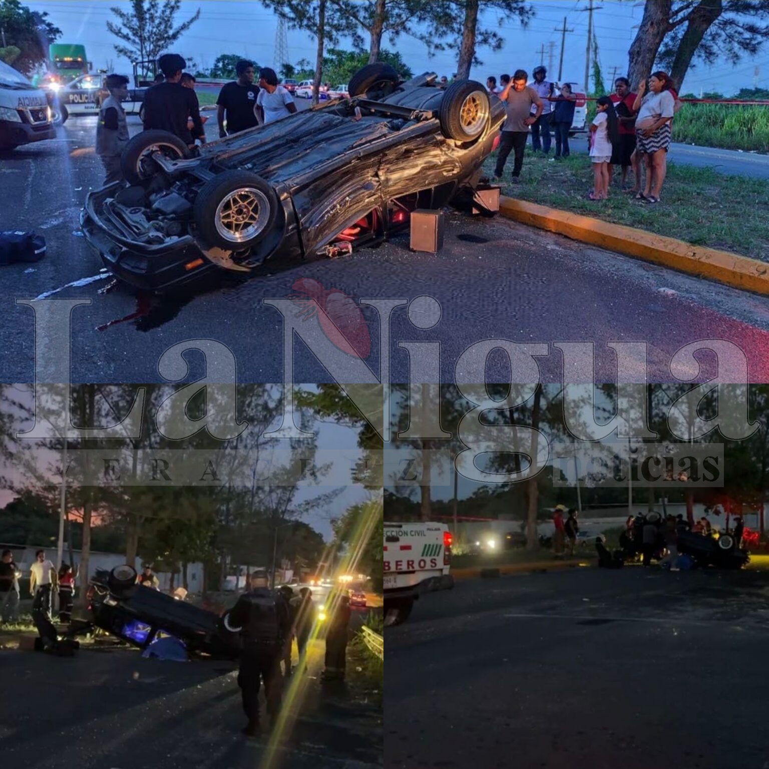 Volcadura en Minatitlán deja un muerto y varios heridos; responsable huyó del lugar.