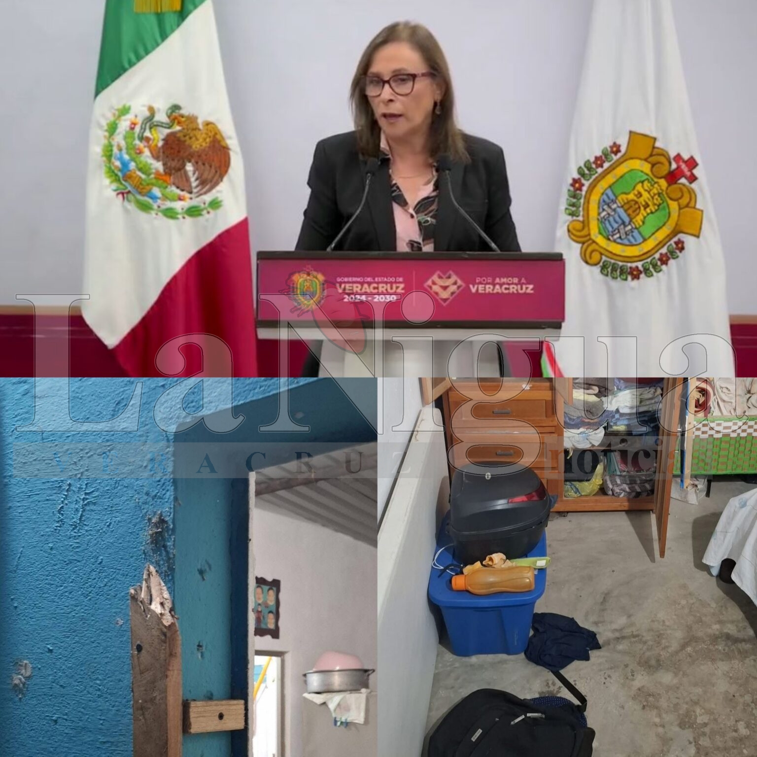 Gobernadora Rocío Nahle se pronuncia sobre cateo erróneo en Las Choapas.