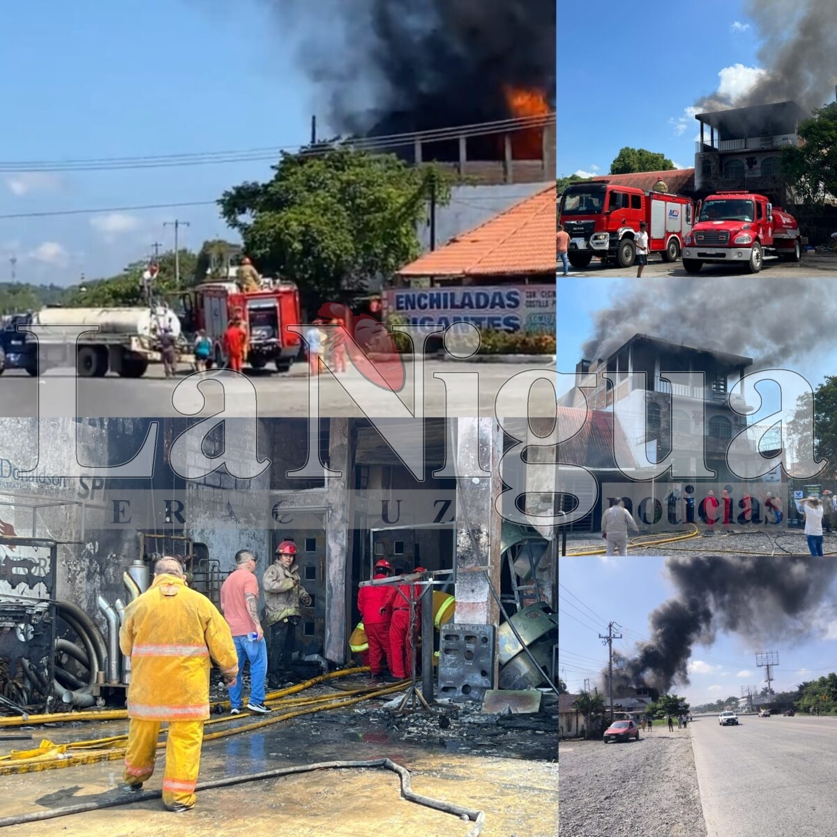 Se incendia refaccionaria en Tihuatlán; cierran carretera Poza Rica–Tihuatlán