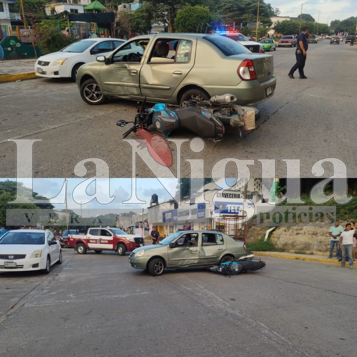 Varias personas resultaron lesionadas, por imprudente conductor en Gutiérrez Zamora