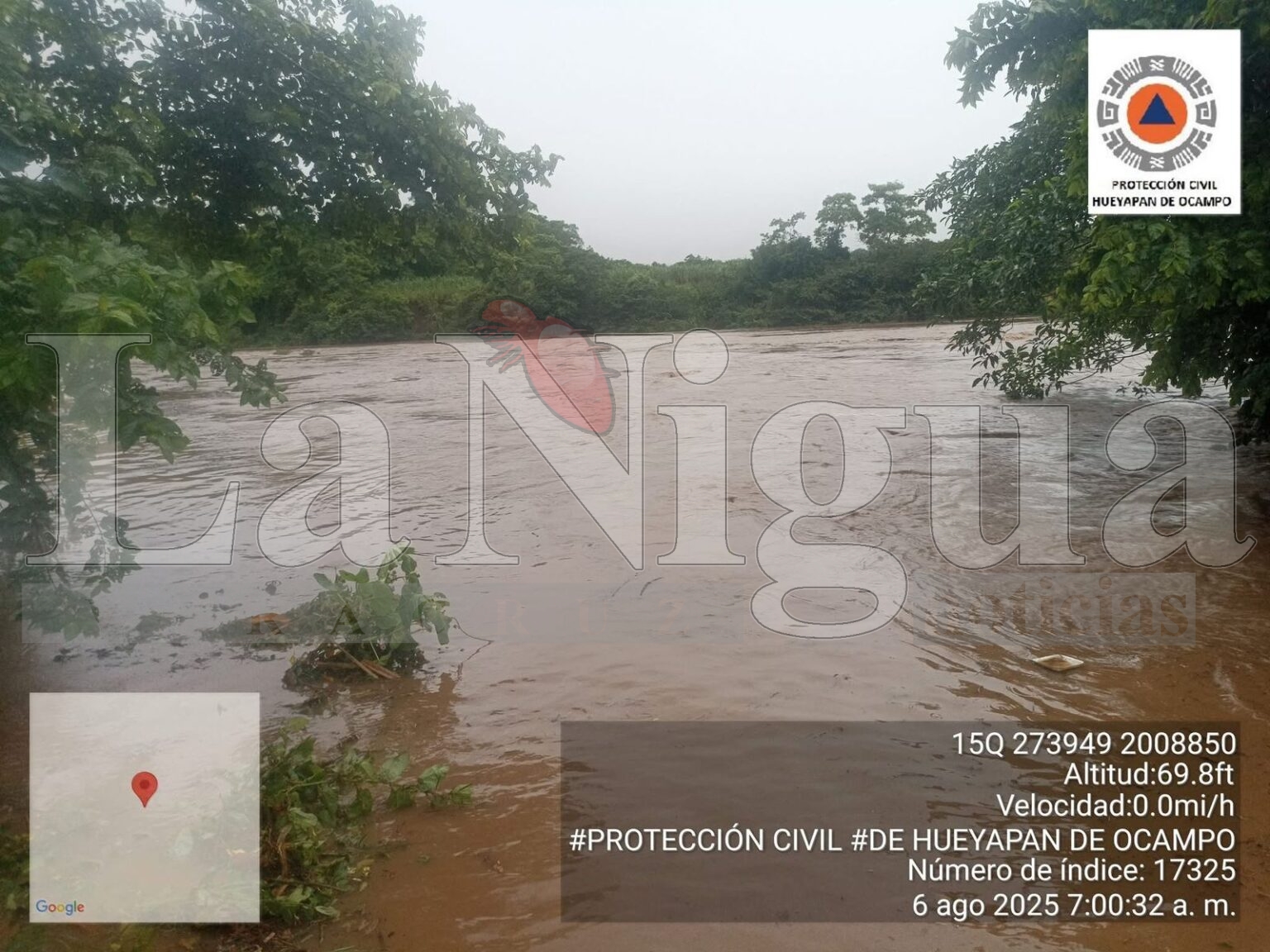 Alerta en el sur de Veracruz por creciente del río Coatzacoalcos; comunidades ribereñas en riesgo.