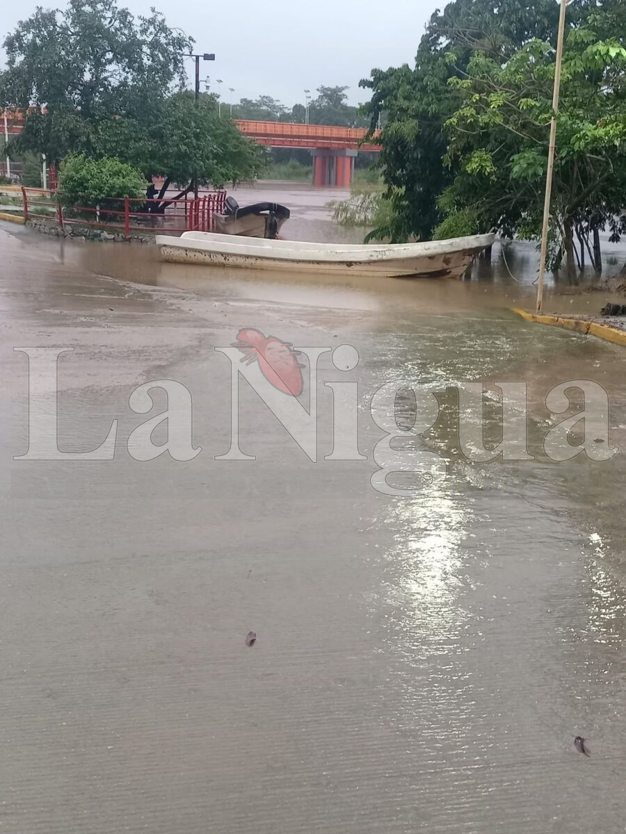 Ríos desbordándose en Hueyapan tras paso de la Onda Tropical 20; Protección Civil activa recorridos preventivos. 19 img 20250806 wa0037861470406035127763