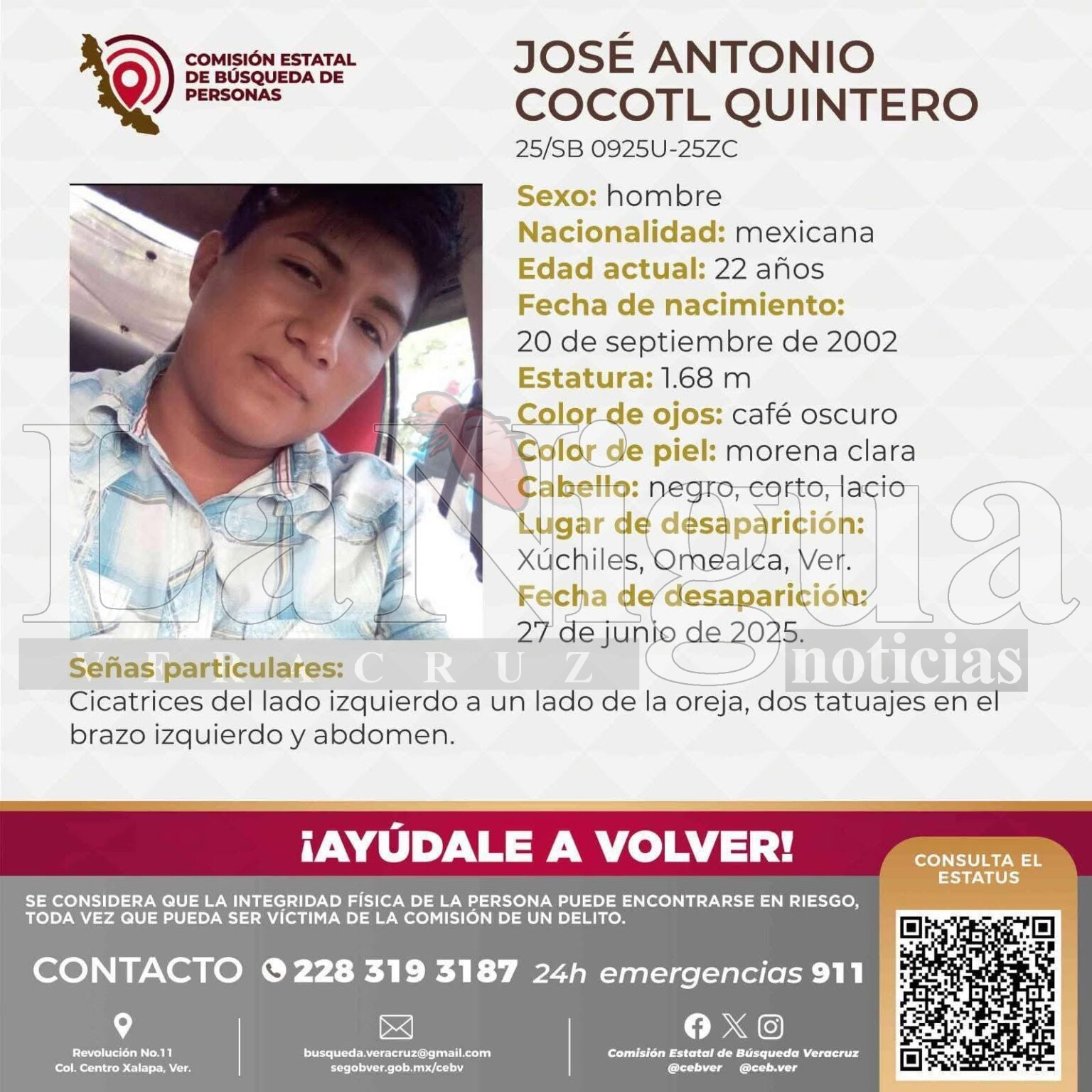 Se cumplen tres meses de la desaparición de un joven taxista en Omealca; continúa la búsqueda