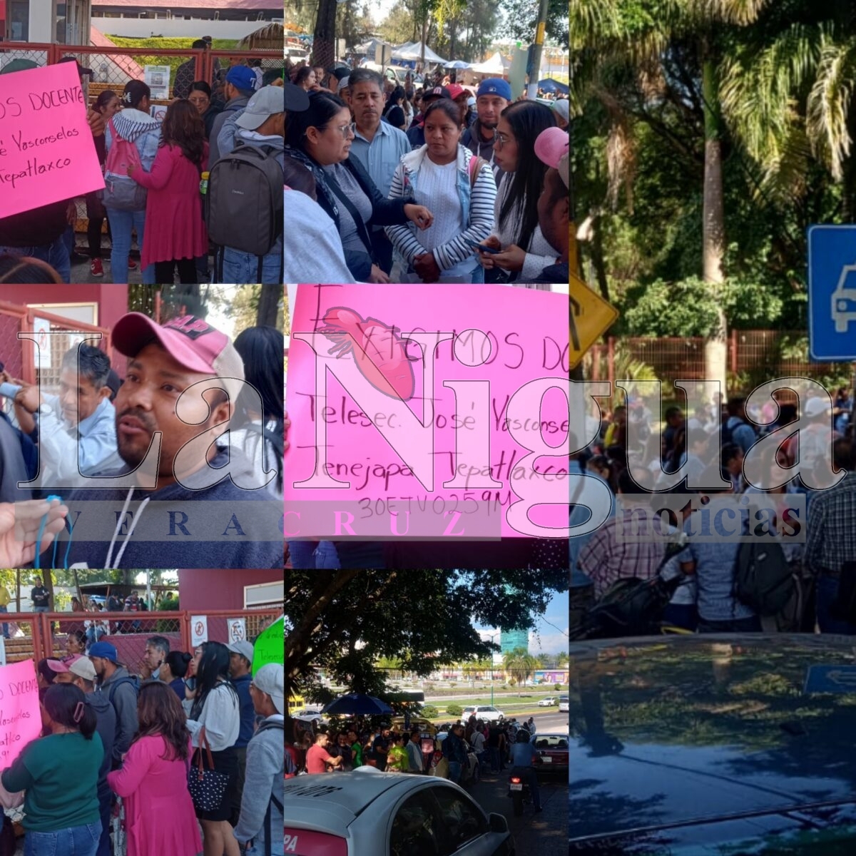 Padres de familia bloquean SEV en Xalapa; exigen maestros para telesecundaria en Tepatlaxco