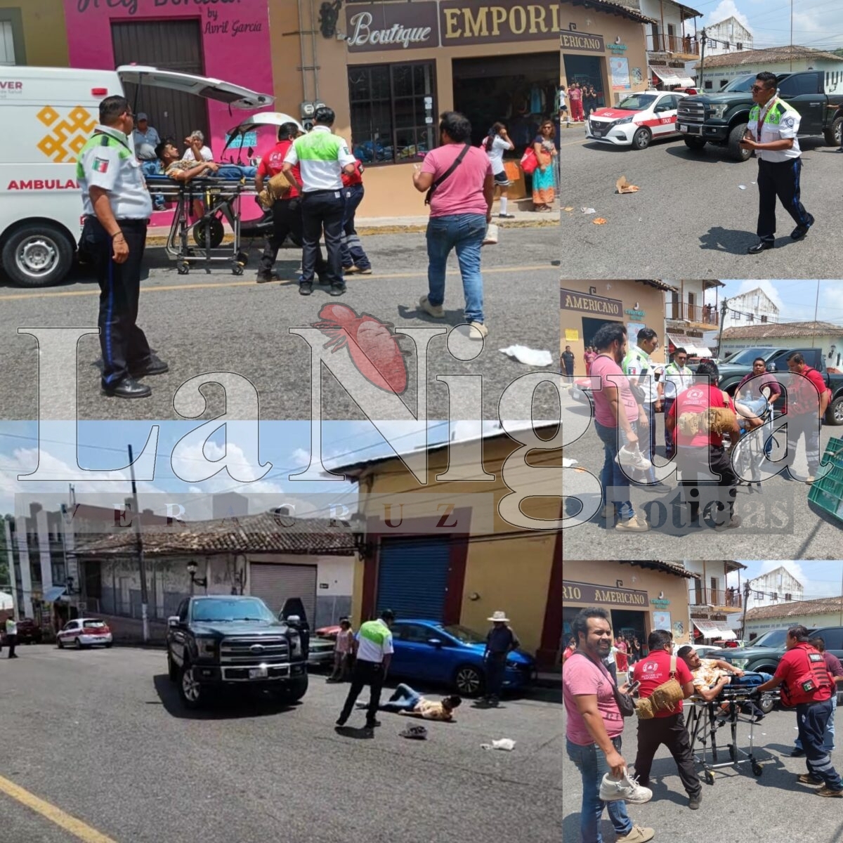 Despistada conductora atropella a familia en Papantla; hay tres lesionados